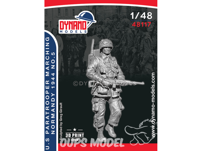 Dynamo models figurine 48117 Parachutiste US Normandie 1944 en marche No.5 1/48