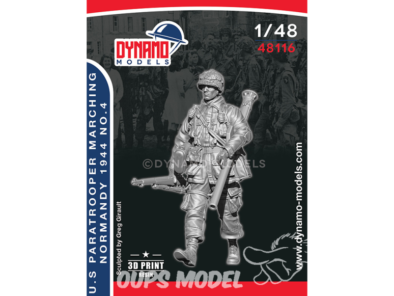 Dynamo models figurine 48116 Parachutiste US Normandie 1944 en marche No.4 1/48