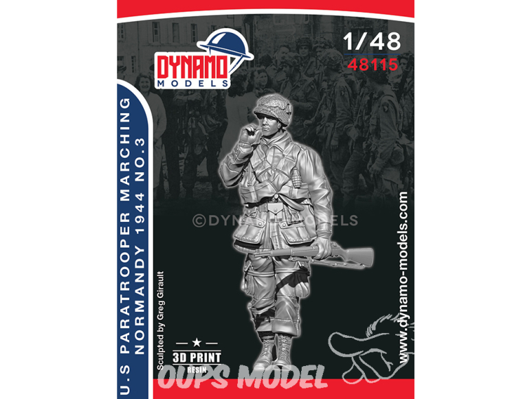 Dynamo models figurine 48115 Parachutiste US Normandie 1944 en marche No.3 1/48