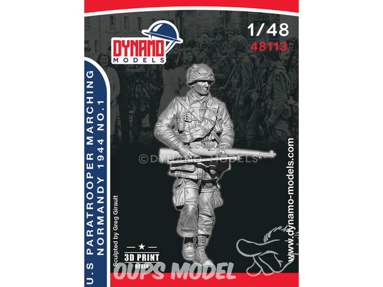 Dynamo models figurine 48113 Parachutiste US Normandie 1944 en marche No.1 1/48