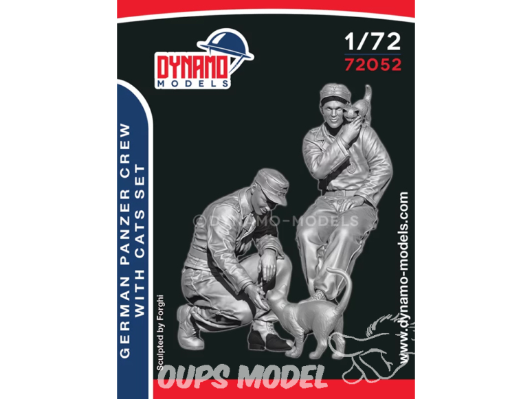 Dynamo models figurine 72052 Equipage de char Allemand Panzer avec chats Set de 2 figurines 1/72