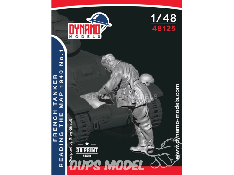 Dynamo models figurine 48125 Tankiste Français lisant une carte 1940 No.1 1/48