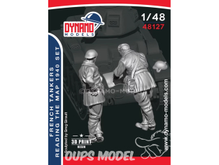Dynamo models figurine 48127 Equipage de char Français lisant une carte 1940 Set de 2 figurines 1/48