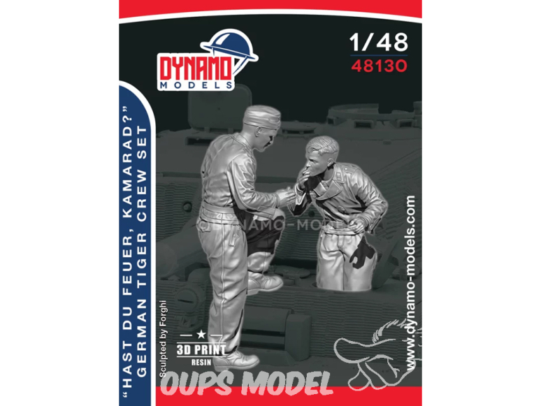 Dynamo models figurine 48130 "Hast du feuer Kamarad" Equipage de char Allemand Tigre Set de 2 figurines 1/48