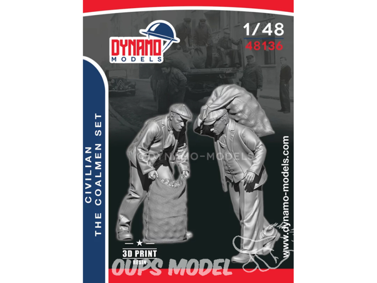 Dynamo models figurine 48136 Civil - Charbonnier Set de 2 figurines 1/48
