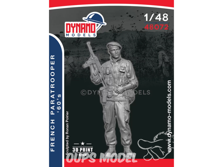 Dynamo models figurine 48072 Parachutiste Français '60s 1/48