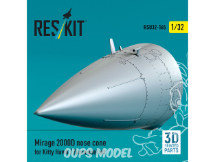 ResKit avion RSU32-0165 Cône de nez Mirage 2000D pour kit Kitty Hawk imprimé en 3D 1/32