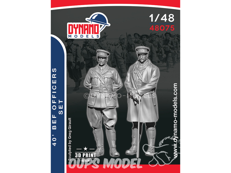 Dynamo models figurine 48075 Officiers BEF 1940 Set de 2 figurines 1/48