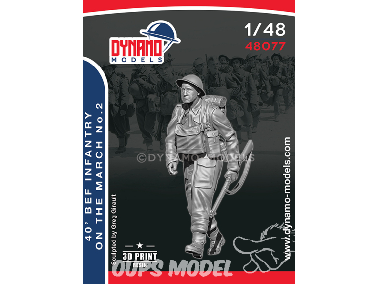 Dynamo models figurine 48077 Fantassin d'infanterie en marche BEF 1940 No.2 1/48