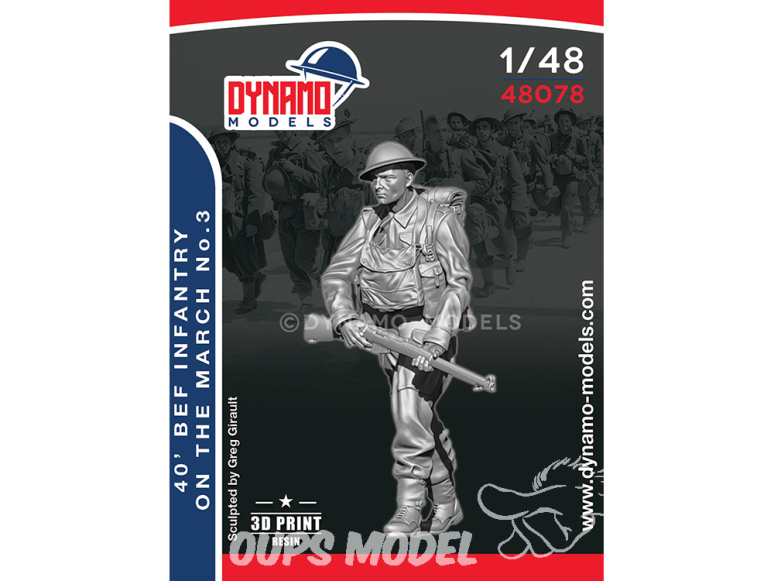 Dynamo models figurine 48078 Fantassin d'infanterie en marche BEF 1940 No.3 1/48