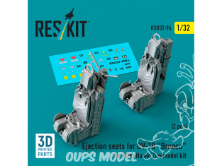 ResKit amelioration RSU32-0094 Sièges éjectables pour OV-10 Bronco 2 pièces pour kit Kitty Hawk imprimés en 3D 1/32