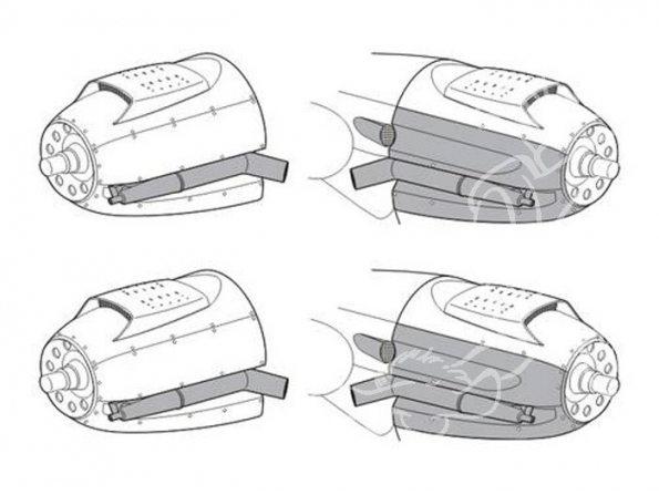 CMK kit amelioration q32163 TUYÈRES ÉCHAPPEMENT pour HEINKEL HE 111 H1 1/32