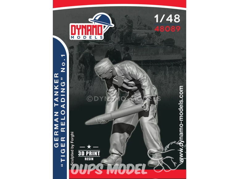 Dynamo models figurine 48089 Tankiste Allemand "Rechargement de Tigre" No.1 1/48