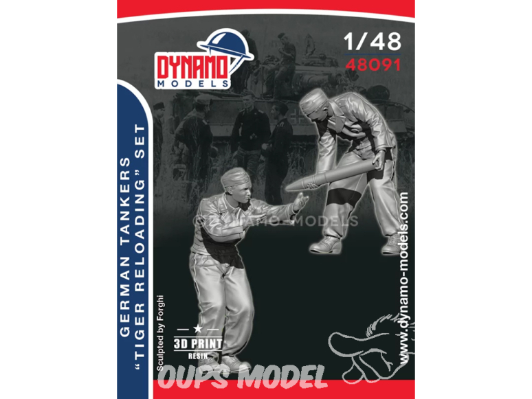 Dynamo models figurine 48091 Equipage de char Allemand "Rechargement de Tigre" Set de 2 figurines 1/48