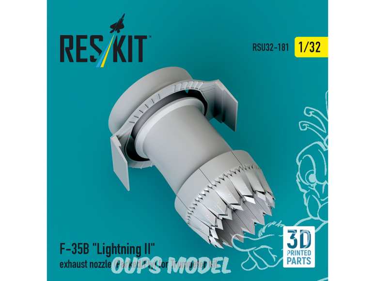ResKit amelioration RSU32-0181 Tuyère échappement F-35B Lightning II stationnée/en vol maquette Trumpeter impression 3D 1/32