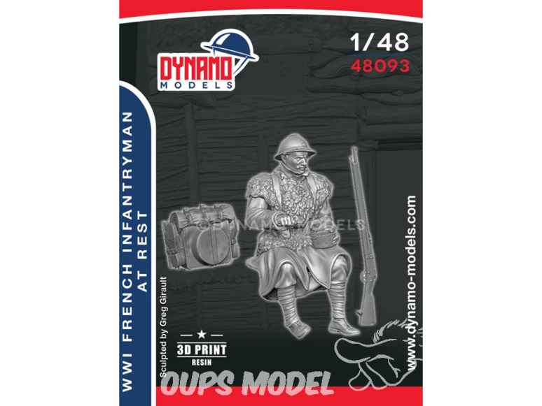 Dynamo models figurine 48093 Fantassin au repos Français WWI No.2 1/48