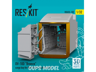 ResKit amelioration RSU32-0102 Compartiment cargo OV-10D Bronco pour kit Kitty Hawk imprimé en 3D 1/32
