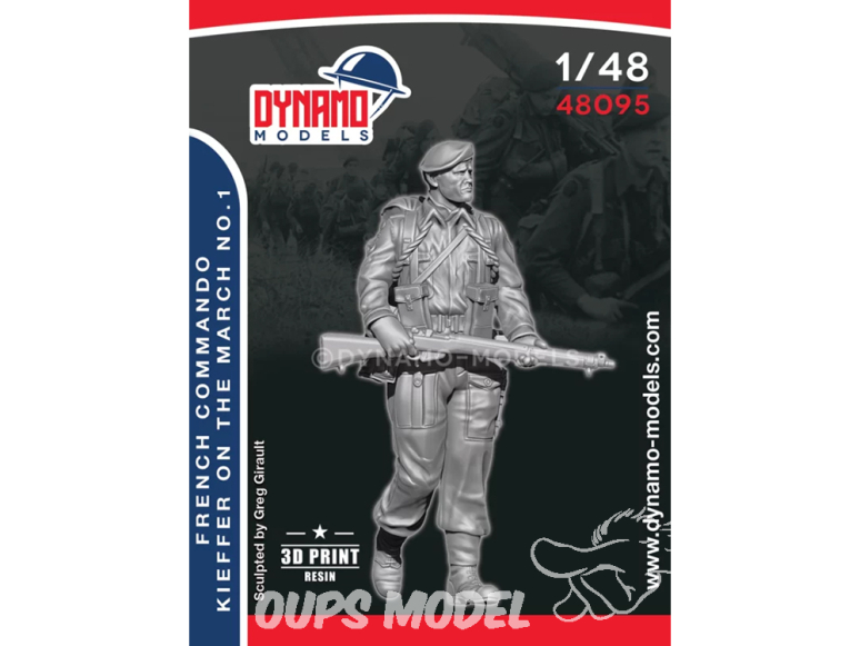 Dynamo models figurine 48095 Commando Kieffer Français en marche WWII No.1 1/48