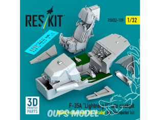 ResKit amelioration RSU32-0109 Cockpit tardif F-35A Lightning II édition de base décalcomanies 3D Kit Trumpeter 1/32