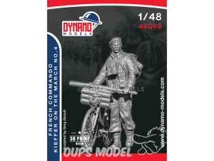 Dynamo models figurine 48098 Commando Kieffer Français en marche WWII avec bicyclette No.4 1/48