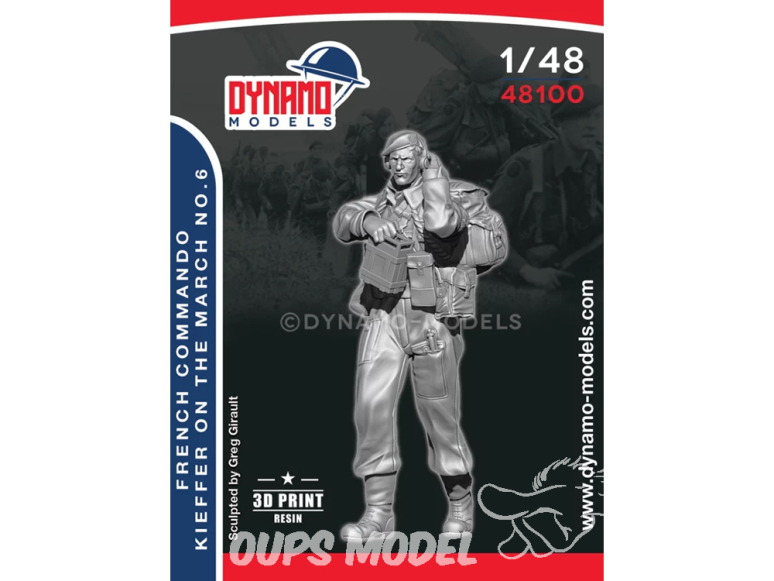 Dynamo models figurine 48100 Commando Kieffer Français en marche WWII No.6 1/48