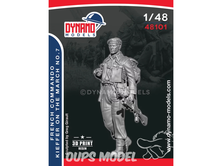 Dynamo models figurine 48101 Commando Kieffer Français en marche WWII No.7 1/48