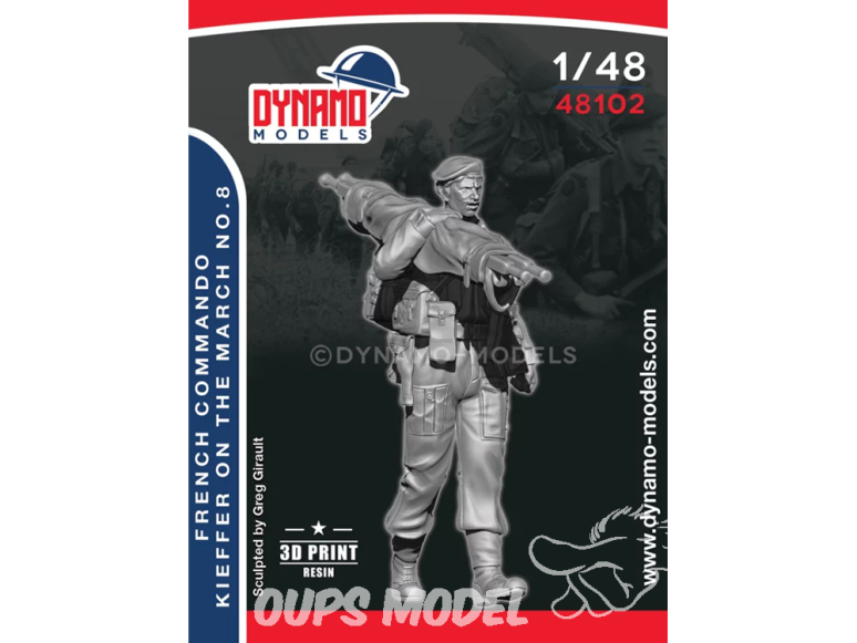 Dynamo models figurine 48102 Commando Kieffer Français en marche WWII No.8 1/48