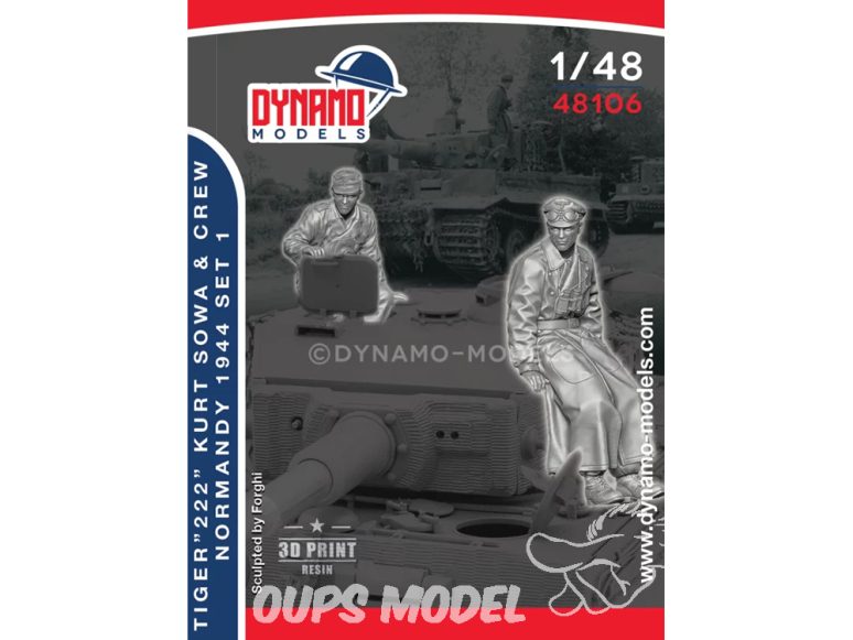 Dynamo models figurine 48106 Equipage de char Waffen SS Tigre "222" Normandie 1944 Set de 2 figurines 1/48