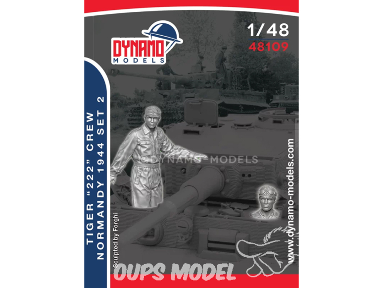 Dynamo models figurine 48109 Equipage de char Waffen SS Tigre "222" Normandie 1944 Set 2 de 2 figurines 1/48