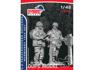 Dynamo models figurine 48112 Officiers parachutiste U.S. Normandie 1944 Set de 2 figurines 1/48