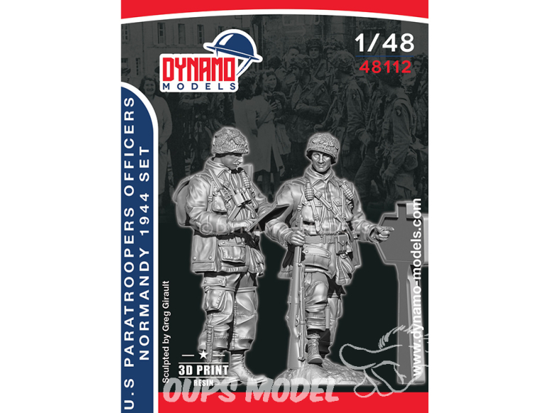 Dynamo models figurine 48112 Officiers parachutiste U.S. Normandie 1944 Set de 2 figurines 1/48
