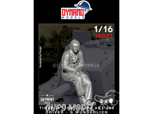 Dynamo models figurine 16023 Tankiste Allemand de Tigre II "300" 3.S.Pz.Abt 503 Conducteur - G.Wunderlich 1/16