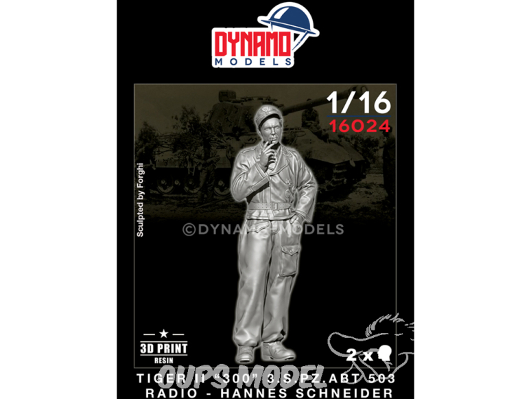 Dynamo models figurine 16024 Tankiste Allemand de Tigre II "300" 3.S.Pz.Abt 503 Opérateur radio - Hannes Schneider 1/16