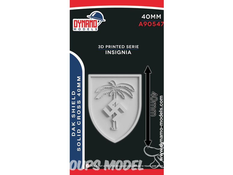 Dynamo models Insigne A90547-40 DAK Shield Solid Cross 40mm