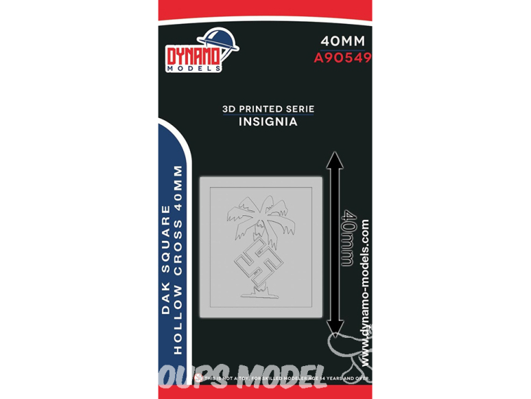 Dynamo models Insigne A90549-40 DAK Square Hollow Cross 40mm