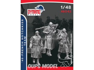 Dynamo models figurine 48042 Infanterie Française Equipage Hotchkiss 1940 Set de 3 figurines 1/48