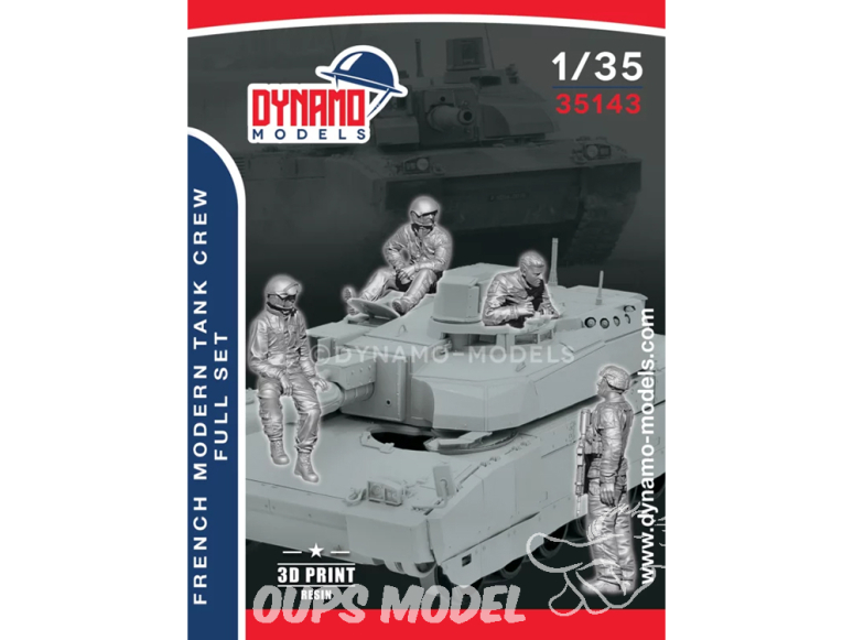 Dynamo models figurine 35143 Equipage de char Français moderne Set de 4 figurines 1/35