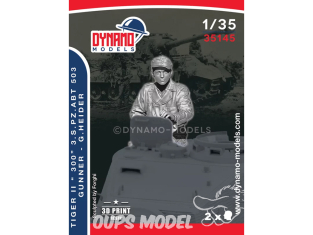 Dynamo models figurine 35145 Tankiste Tigre II Artilleur "300" 3.S.PZ.ABT 503 Hauptmann - G Heider 1/35