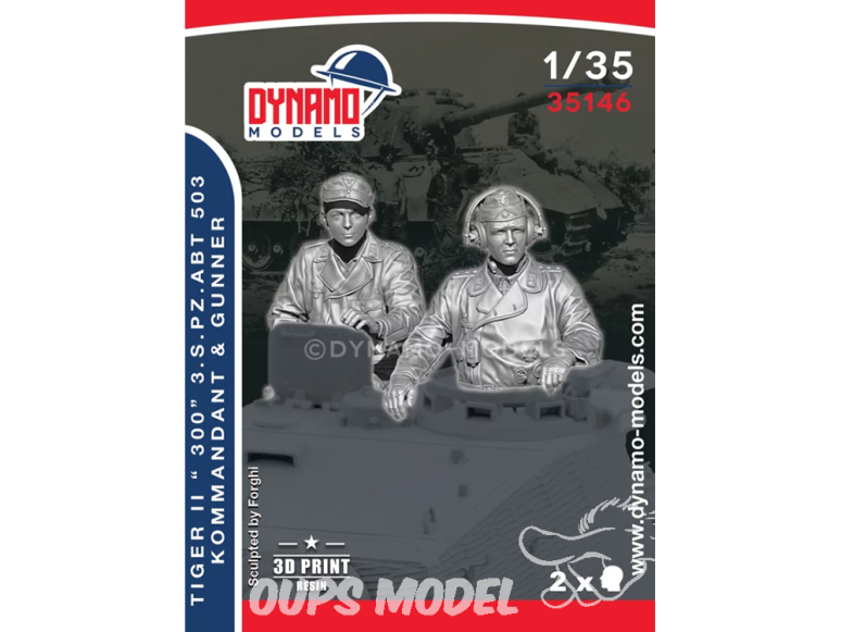 Dynamo models figurine 35146 Equipage Tigre II "300" 3.S.PZ.ABT 503 Commandant et artilleur 1/35
