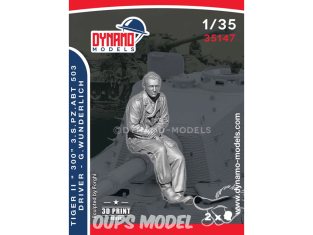 Dynamo models figurine 35147 Tankiste Tigre II Conducteur "300" 3.S.PZ.ABT 503 - G. Wunderlich 1/35
