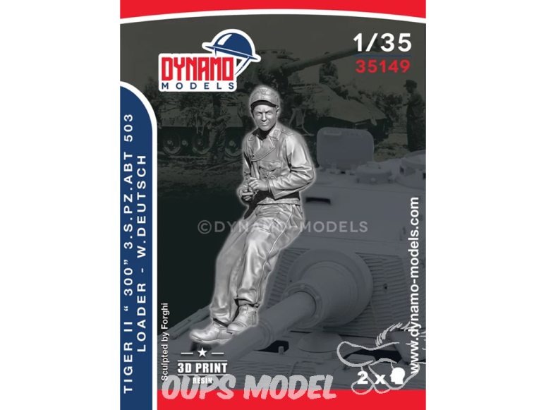 Dynamo models figurine 35149 Tankiste Tigre II Chargeur "300" 3.S.PZ.ABT 503 - W. Deutsch 1/35
