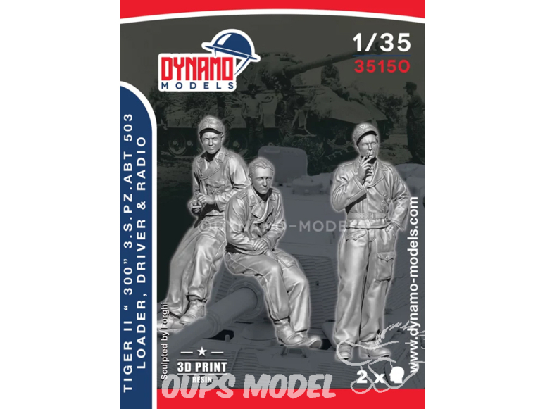 Dynamo models figurine 35150 Equipage Tigre II "300" 3.S.PZ.ABT 503 Conducteur - radio et chargeur 1/35