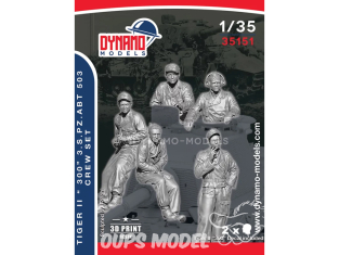 Dynamo models figurine 35151 Equipage Tigre II "300" 3.S.PZ.ABT 503 Set de 5 figurines et décalcomanies 1/35