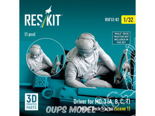 ResKit Figurine RSF32-0082 Pilote de tracteur à plateau de pont MD-3A, B, C, T Scène 1 1 pièce imprimée en 3D 1/32