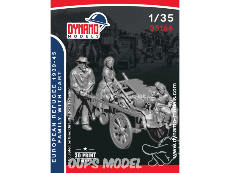Dynamo models figurine 35166 Famille de réfugiés Européens avec charette 1939 - 1945 1/35