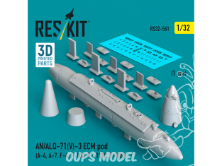 ResKit kit RS32-0561 Pod ECM AN/ALQ-71(V)-3 (1ps) imprimé en 3D 1/32