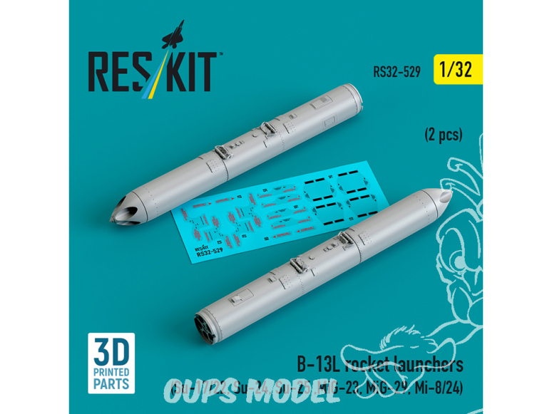 ResKit kit RS32-0529 Lance-roquettes B-13L (2 pièces) (imprimé en 3D 1/32