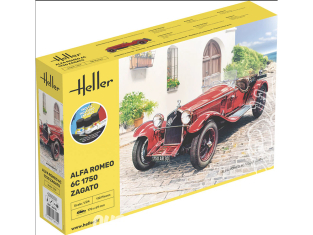 Heller maquette voiture 56715 STARTER KIT Alfa Romeo 6C 1750 Zagato inclus peintures principale colle et pinceau 1/24
