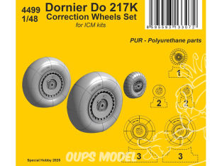 Cmk 4499 Kit de correction des roues Dornier Do 217 pour kit ICM 1/48