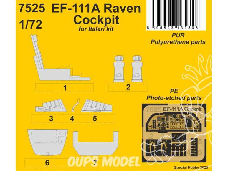 CMK kit resine 7525 Cockpit du Raven EF-111A pour kits Italeri 1/72